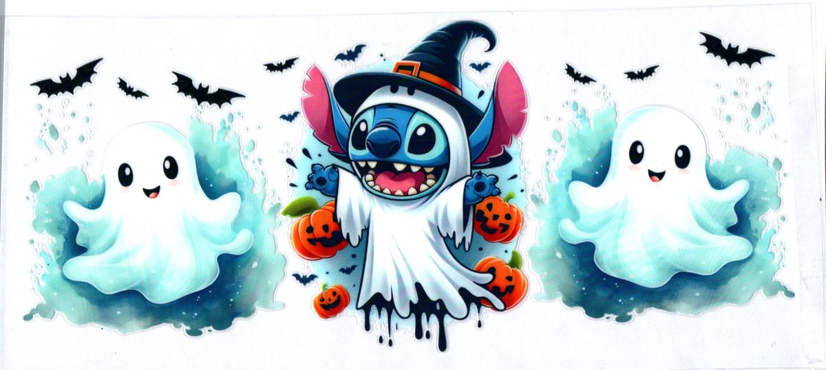 16oz Blue Guy ghosts with bats Halloween 56
