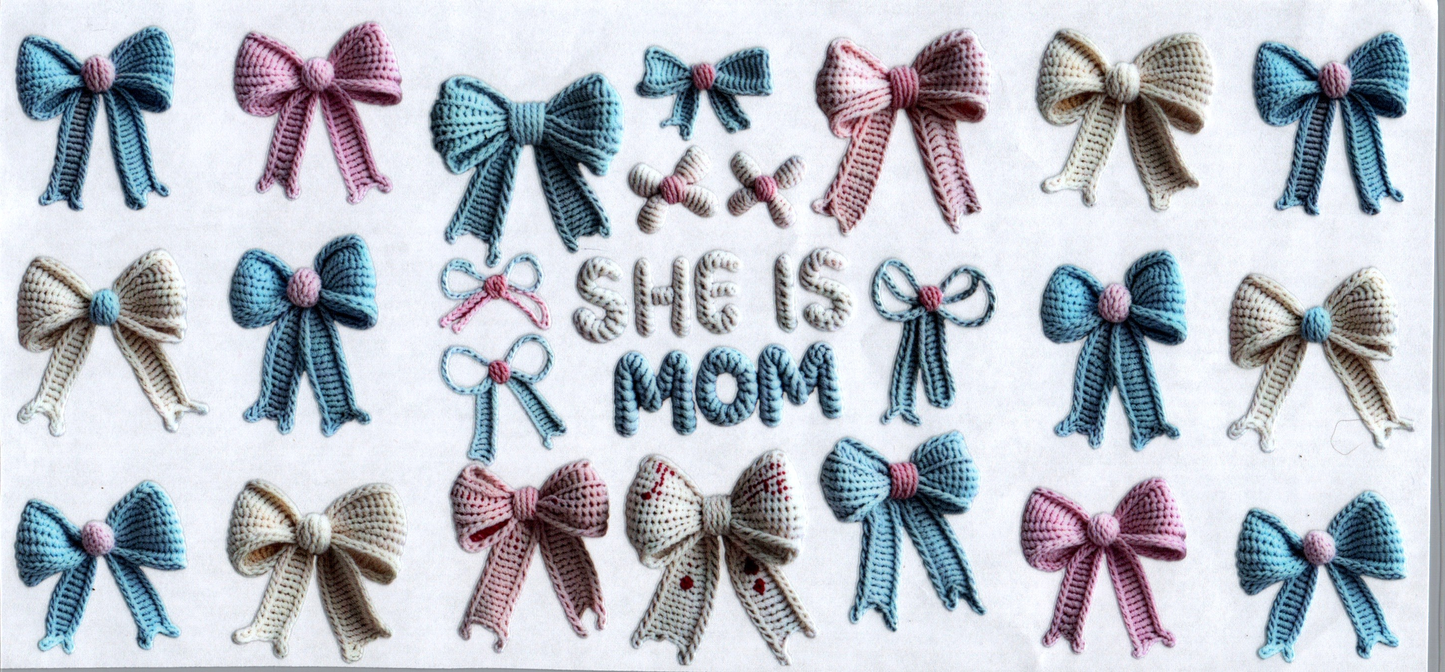 16oz She is Mom w/Bows