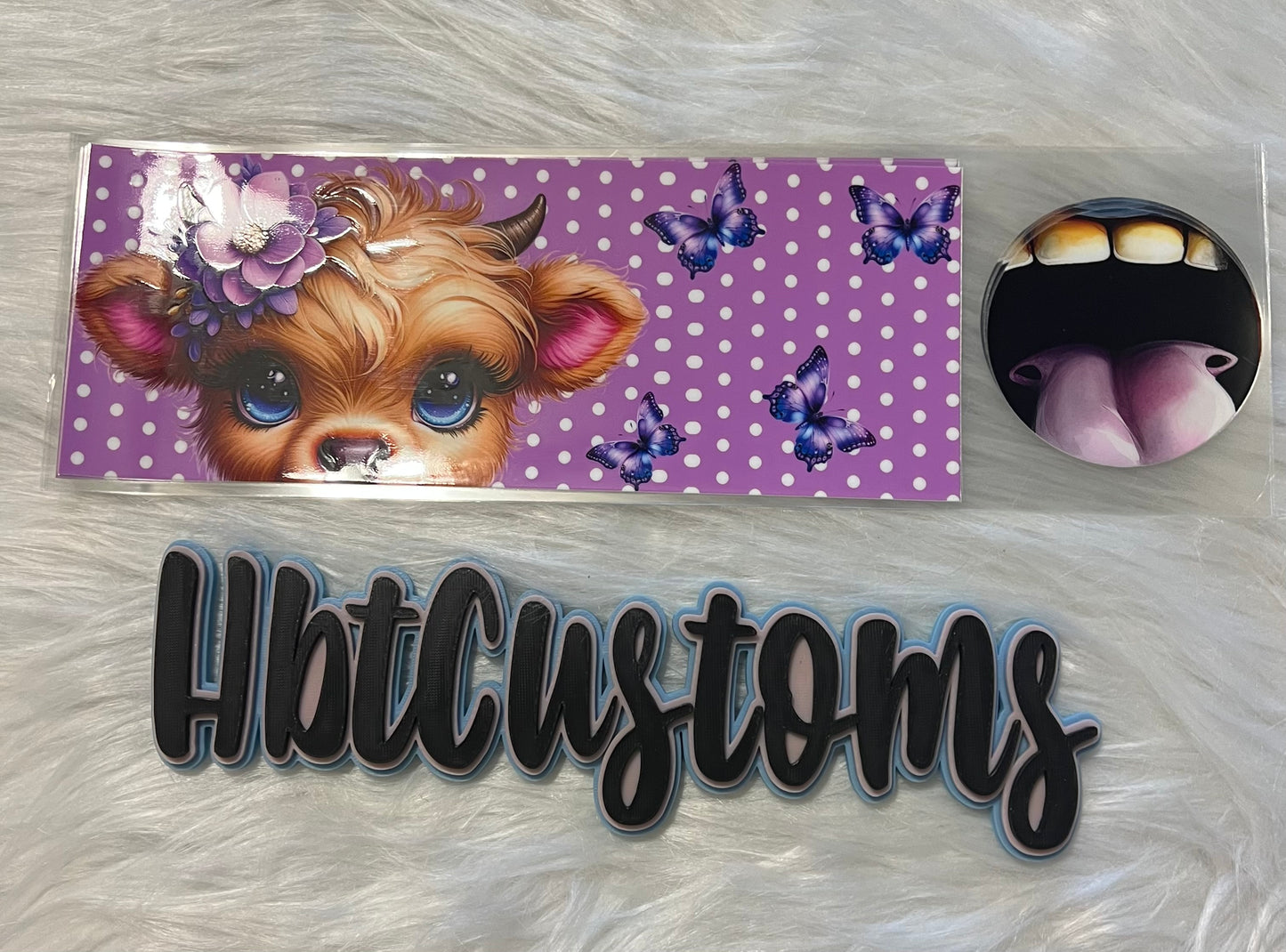 Purple Cow 11oz coffee cup wrap w/bottom