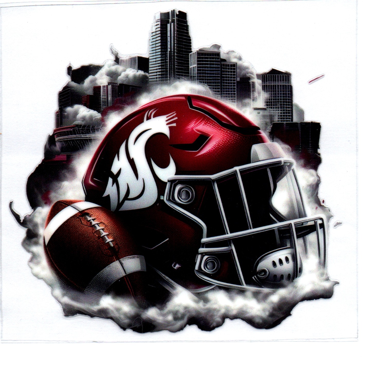 cougars skyscrapers Single Decal football 60