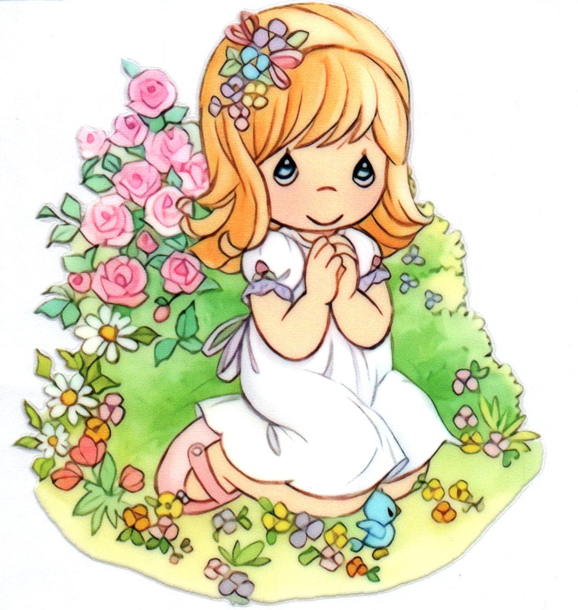 Girl Praying Precious Moments 6 Single Decal