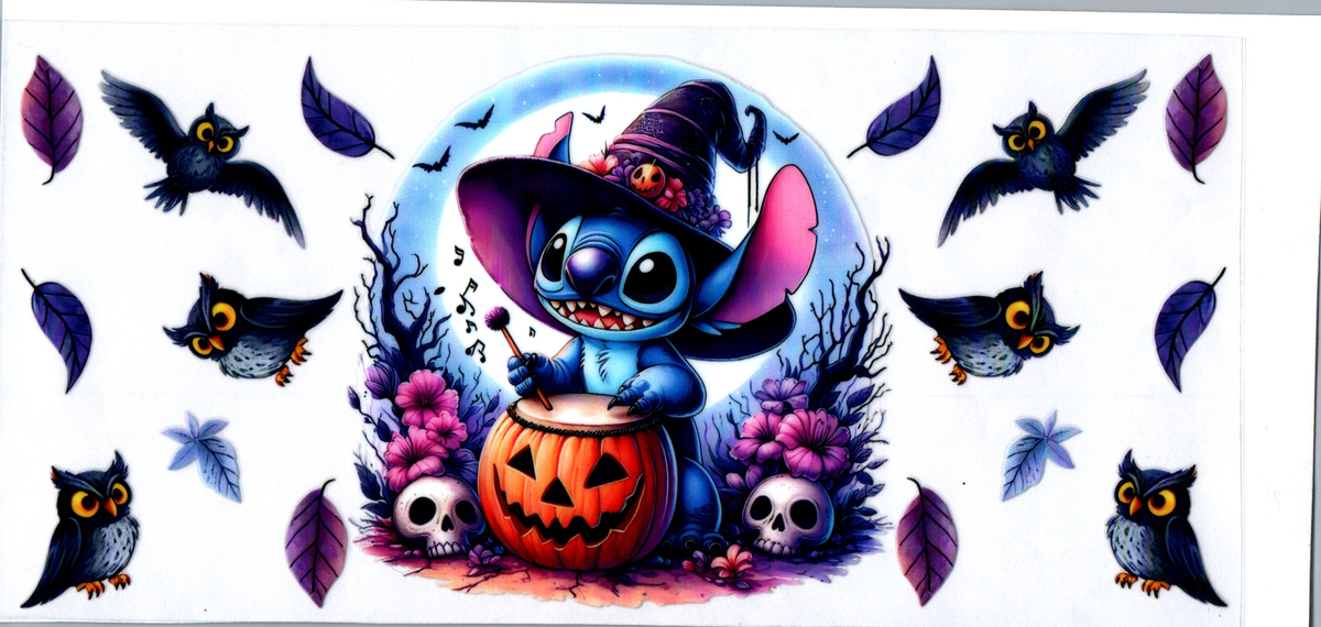 16oz Blue Guy with pumpkin drum Halloween 64