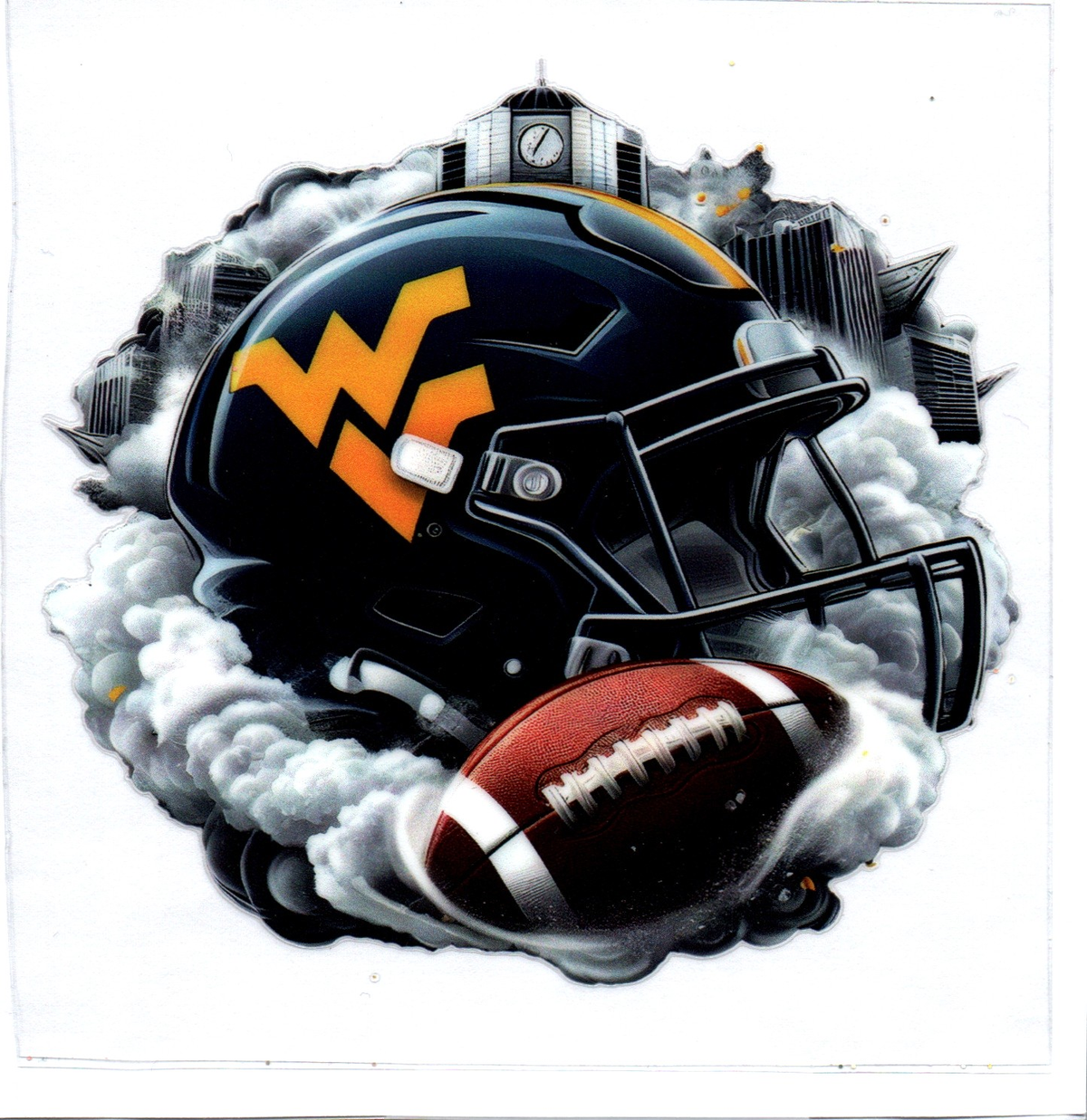 mountaineers skyscrapers Single Decal football 64