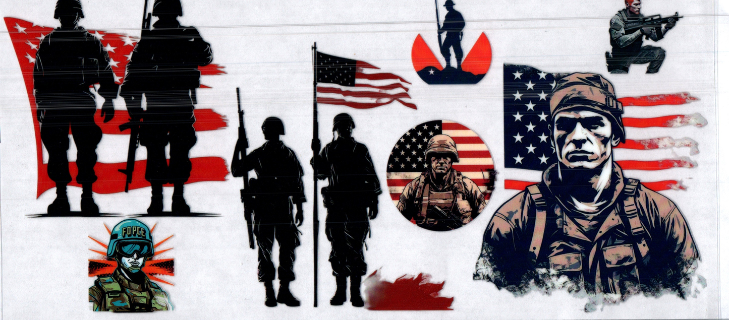 16 oz Military Flags and Soldiers 55