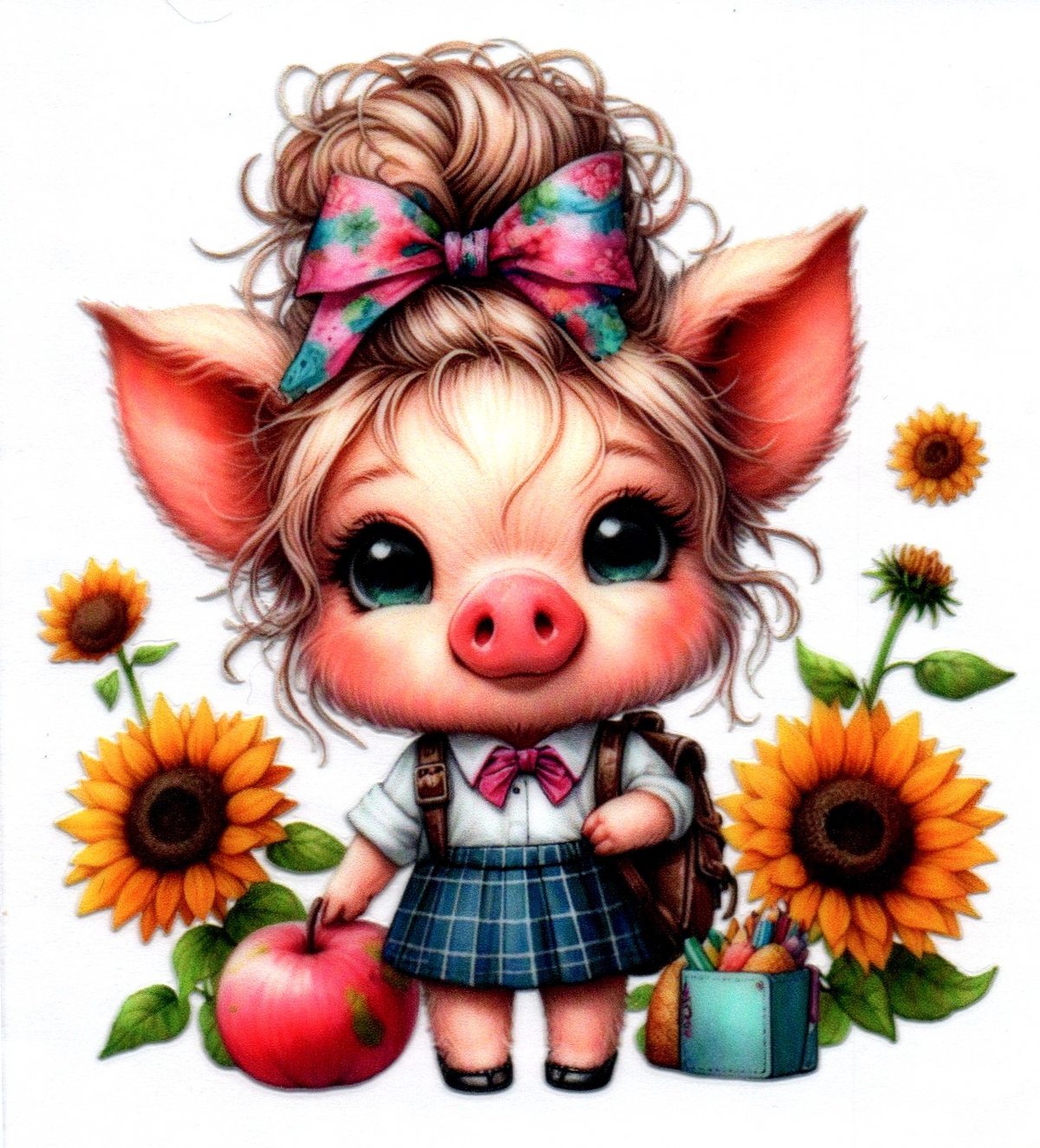 School girl Pig in skirt Single Decal 66