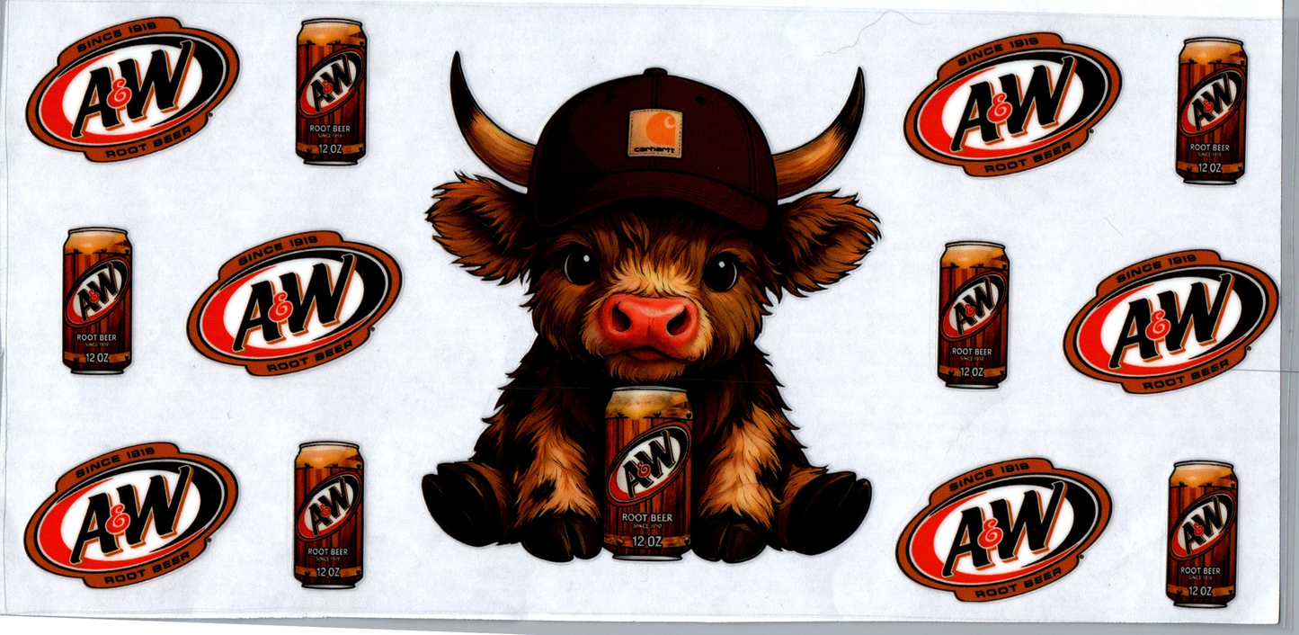 16 oz A&W Root Beer Carhartt Cow #68