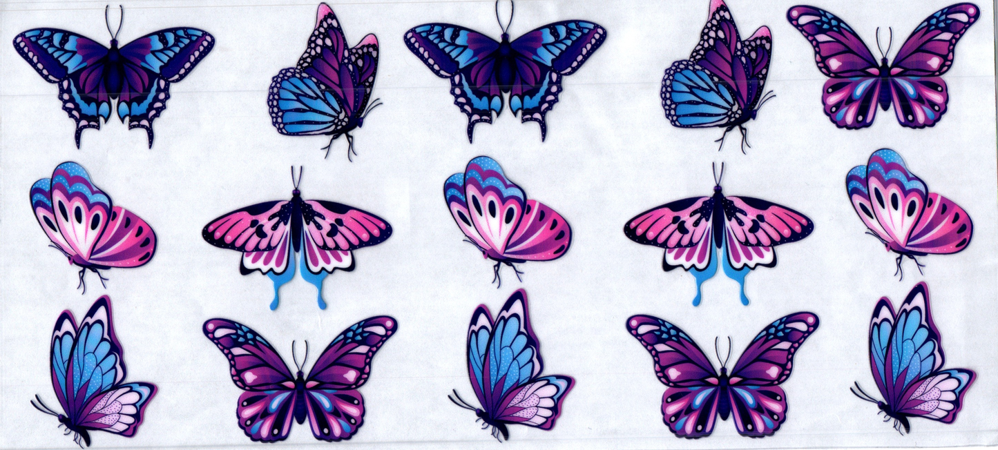 16oz Purple/Pink/Blue Butterflies 69