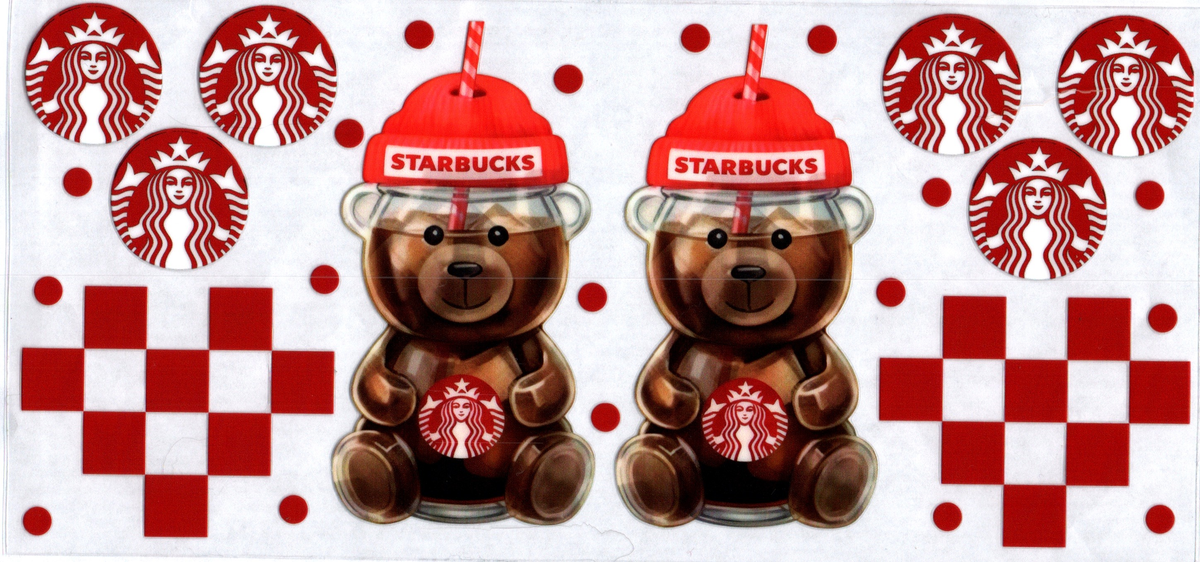 16oz star***** red checker & dots 69