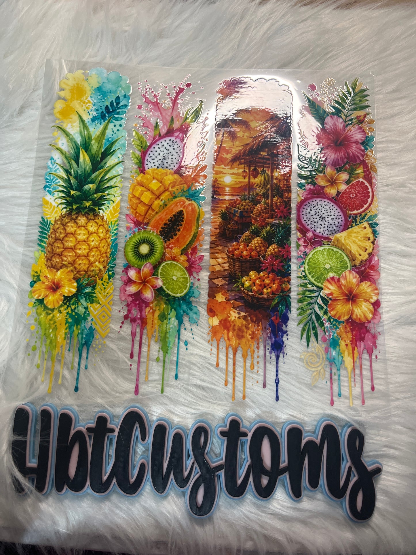 Paradise Fruit Brush Stroke Element