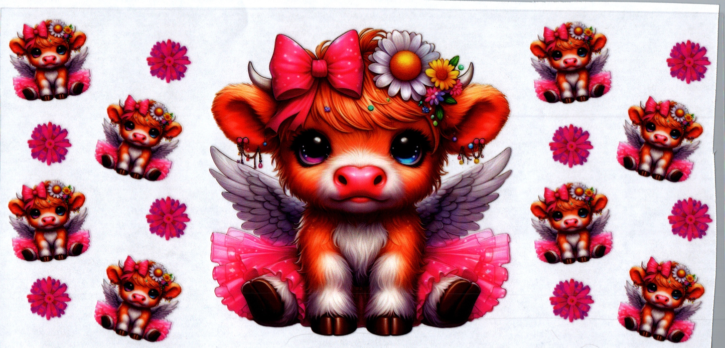 16 oz Baby Cow in pink dress & angel wings 7