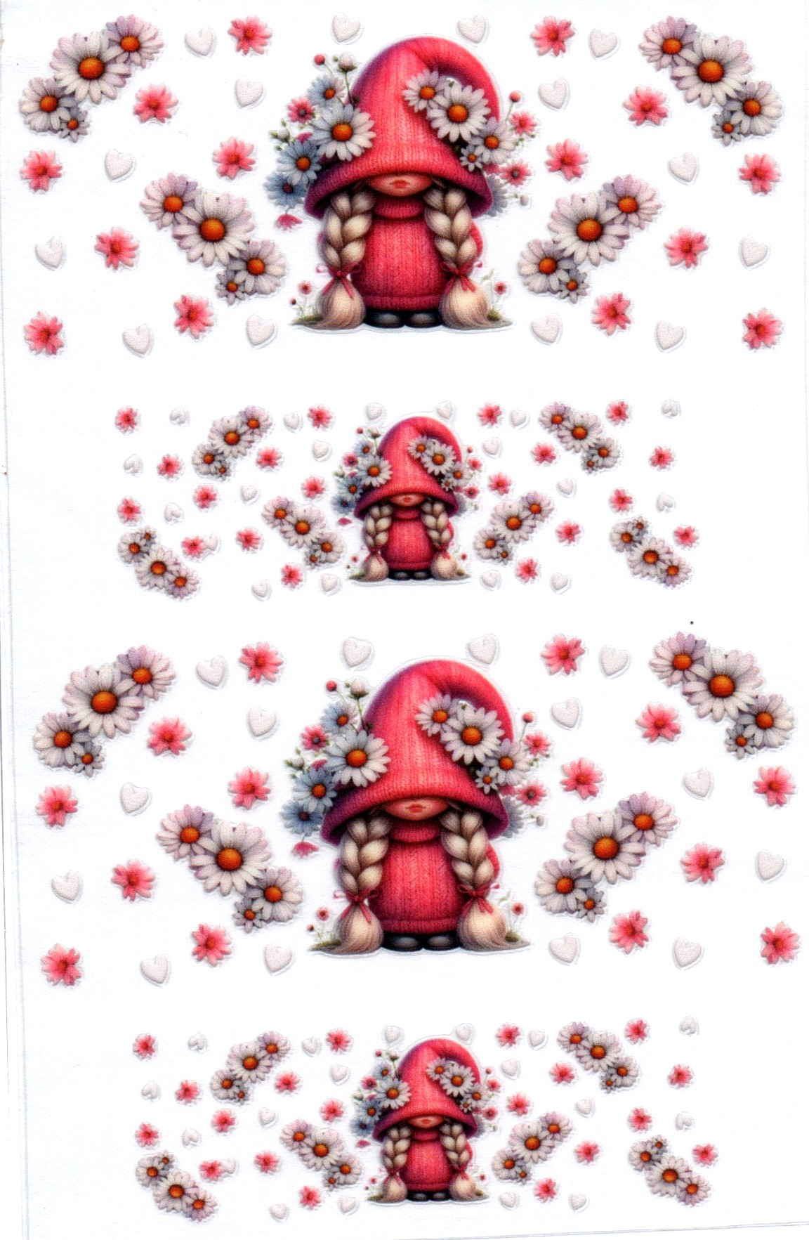 Pink Girl Gnome w/braids Stanley Key Chain Wrap Double 72
