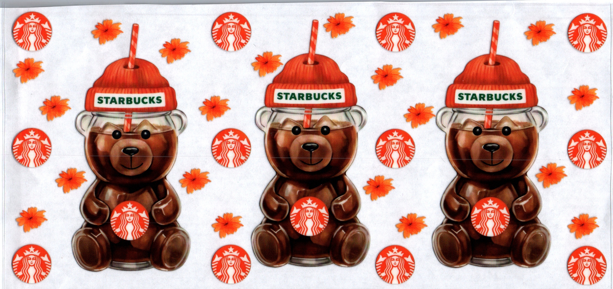 16oz star***** red hat bear cup flowers 72