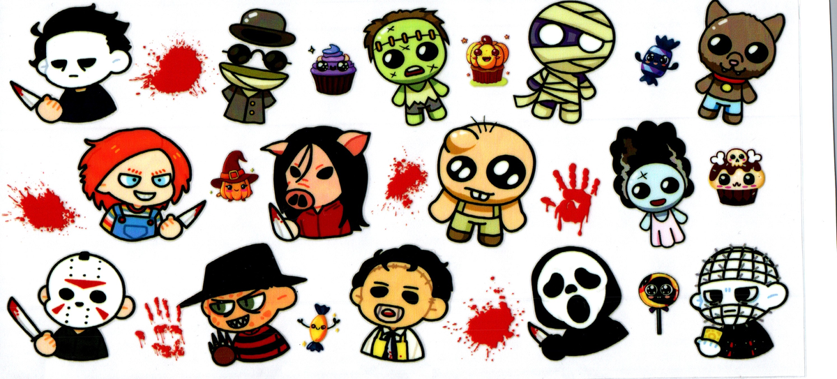 cartoon baby horror people and bloody hands Horror 73