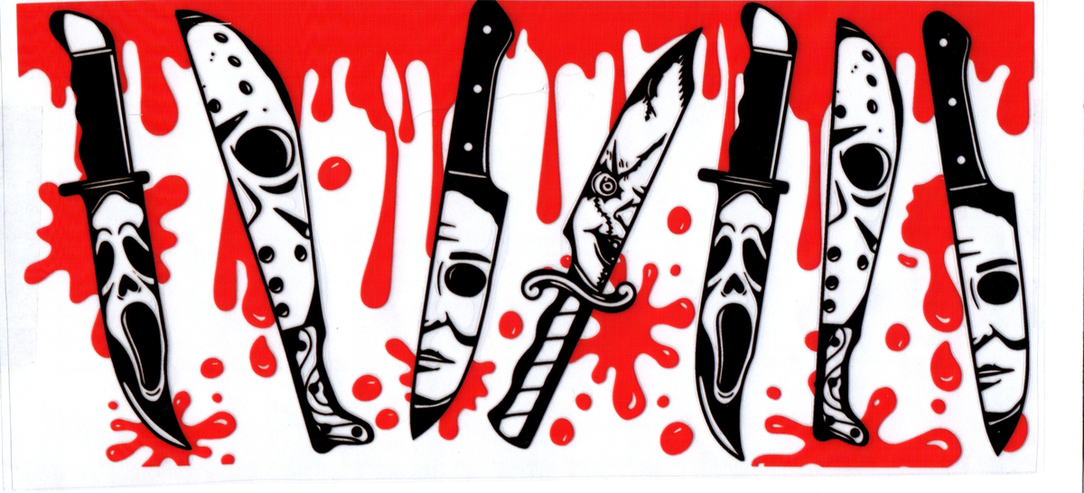 16oz dripping blood horror face knives halloween 73