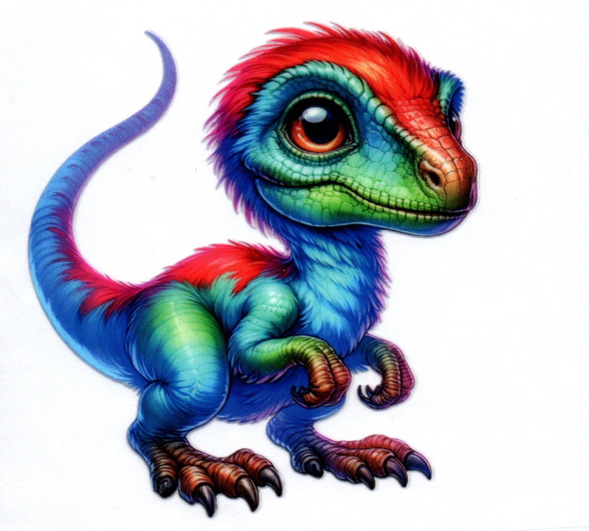 Cartoon Raptor Single Decal 7