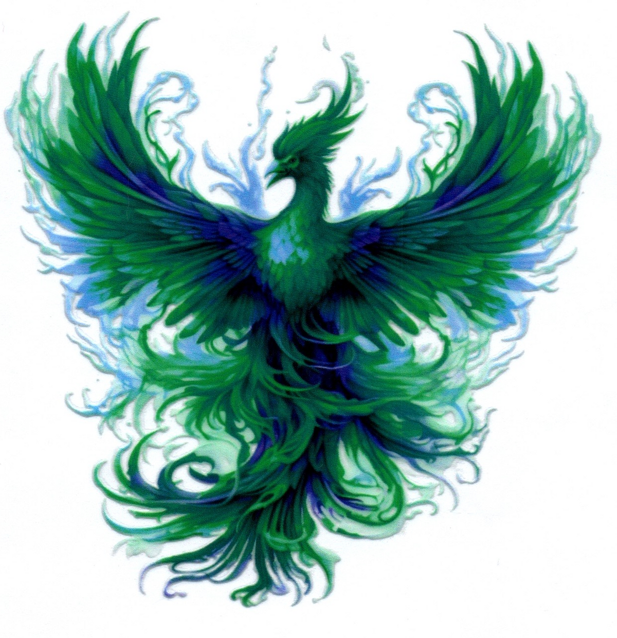 Green/Blue Phoenix 7 Single Decal
