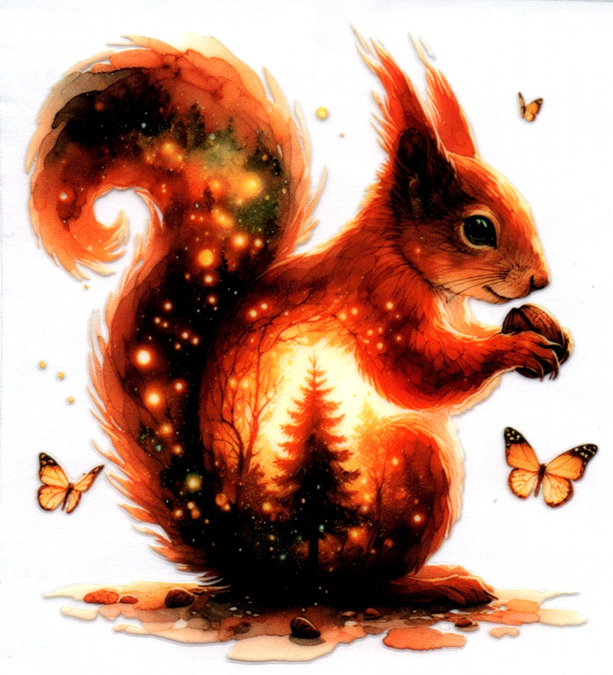 Squirrel Double Exposed Single Decal 77