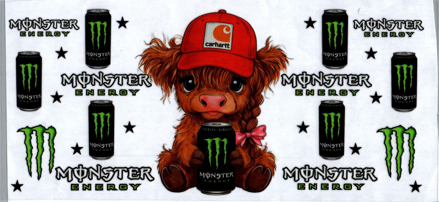 16 oz M0nster Chartt Cow with 1 braid #79