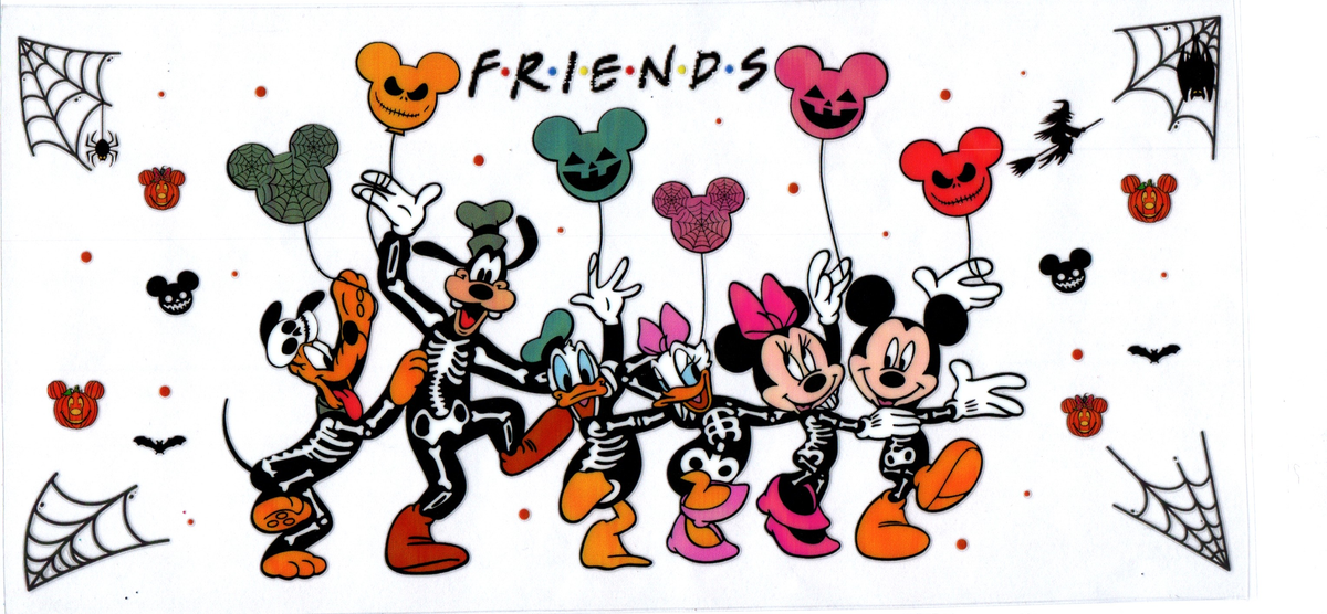 16oz Mousey friends skeleton costumes conga line Halloween 80
