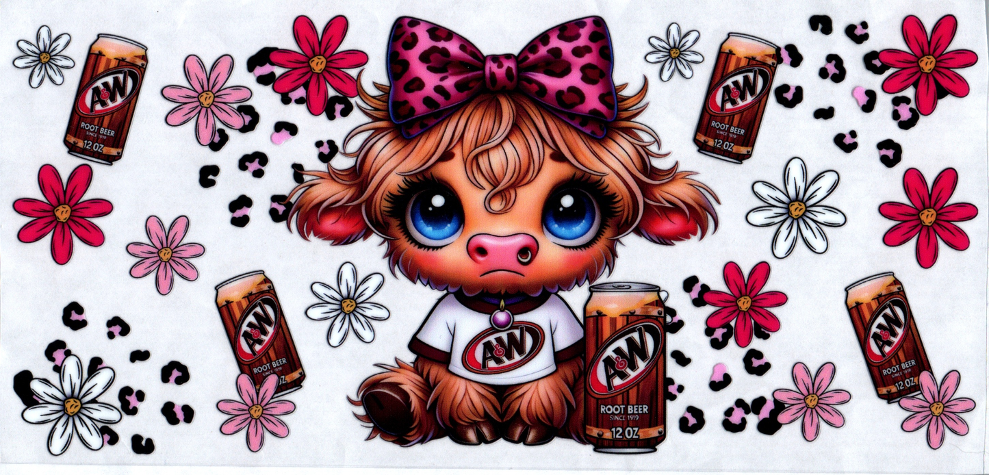 16 oz A&W Leopard Bow Cow #81