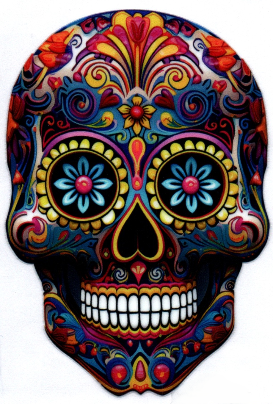Day of the dead skull Single Decal 8