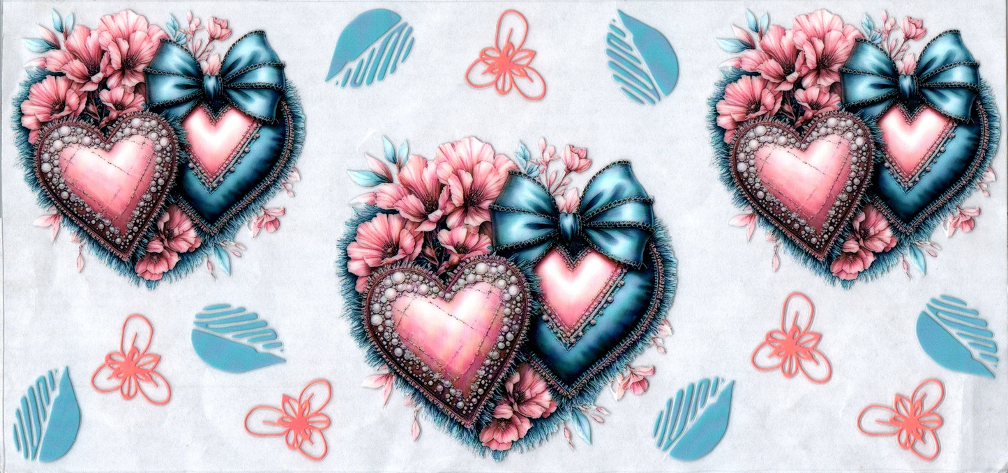 16 oz Pink & Blue Hearts 84