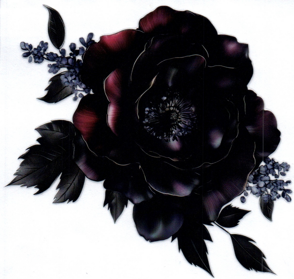 Black Flower Misc. Single Decal 84
