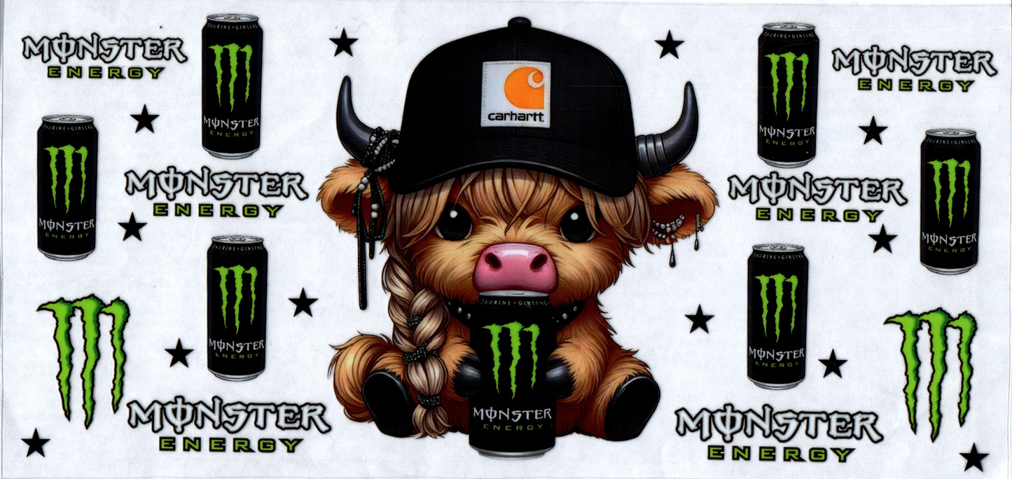 16 oz M0nster Black Chartt Braid Cow #86