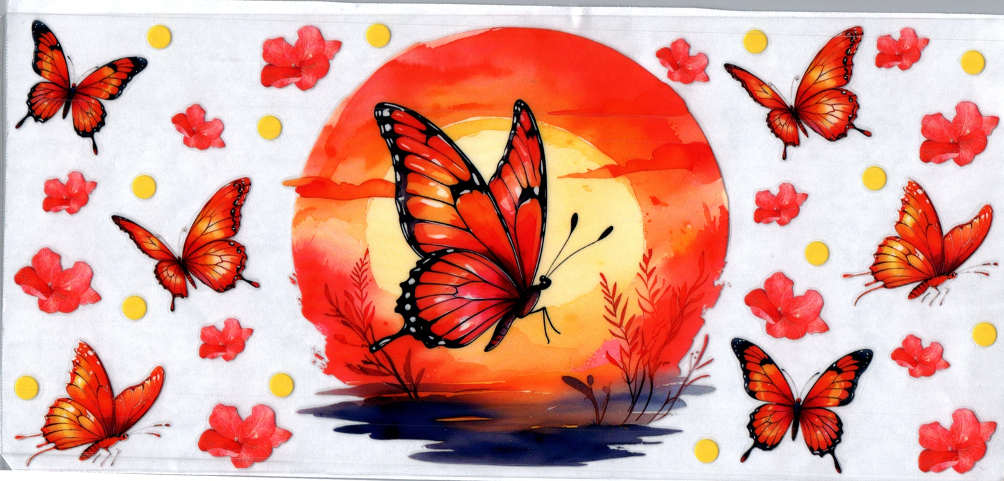 16oz Red Butterfly in the Sunset 86