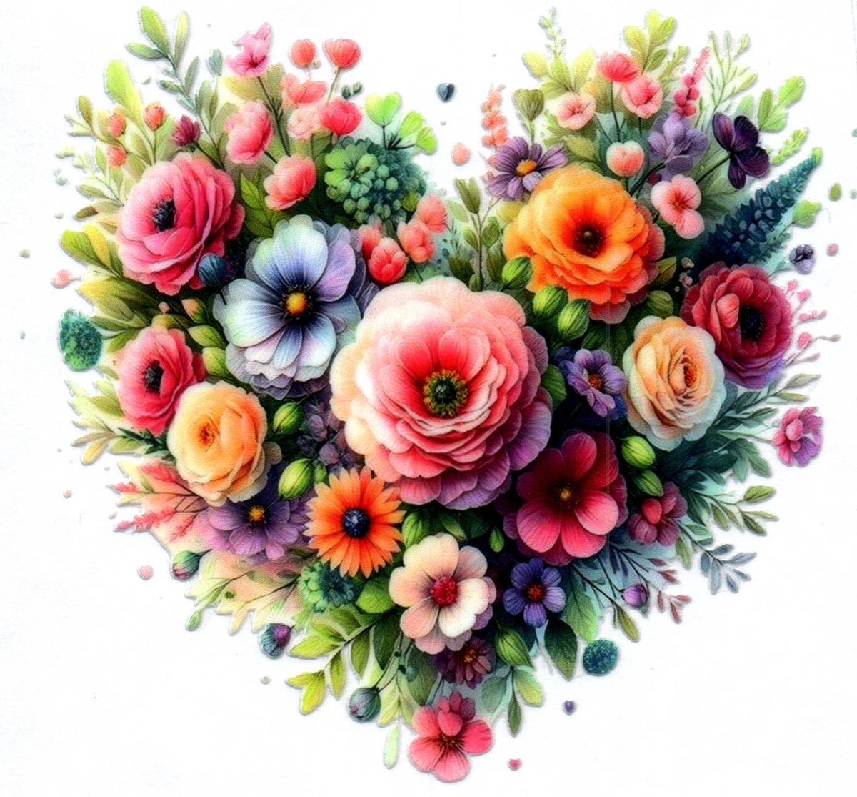 Flowers in a heart shape Misc. Single Decal 86