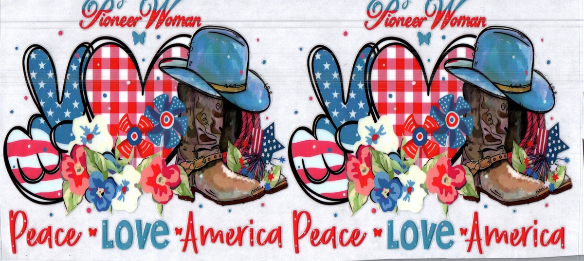16oz Pioneer Woman Peace Love America Patriotic 8