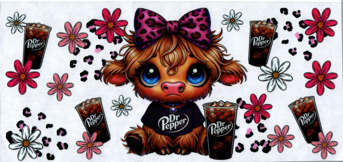 16 oz D Pepper Cup Pink Leopard Cow #87