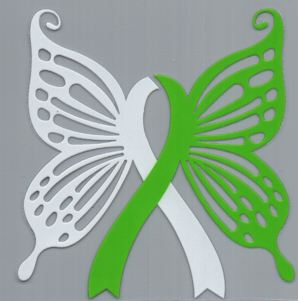 Green/White Ribbon Awareness Single Decal 87