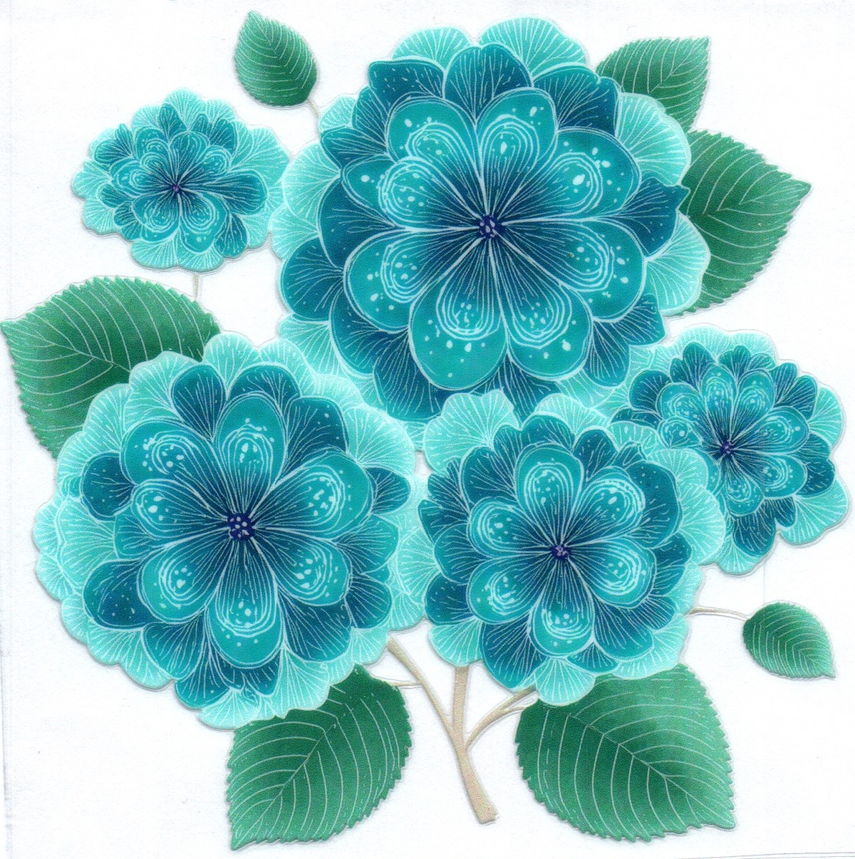 blue flowers Misc. Single Decal 89