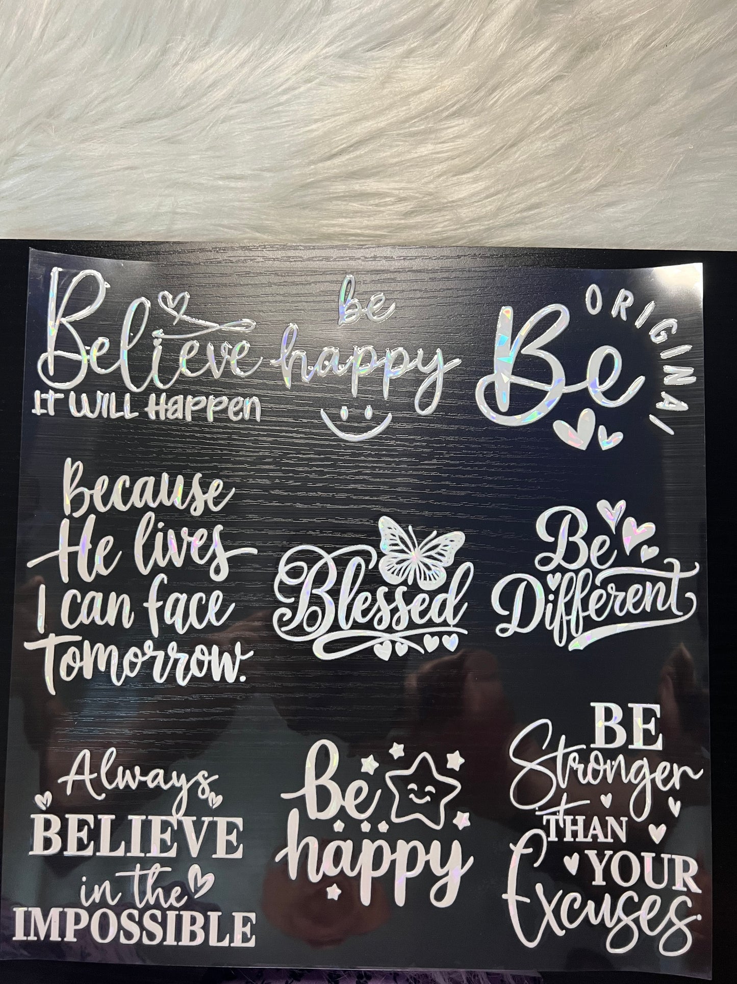 Holographic White Positive Affirmations Element