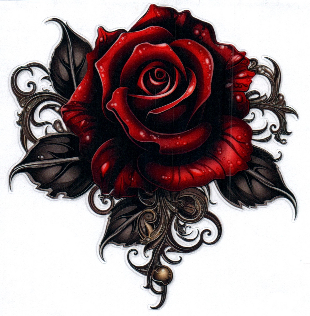 Red gothic rose Misc. Single Decal 90
