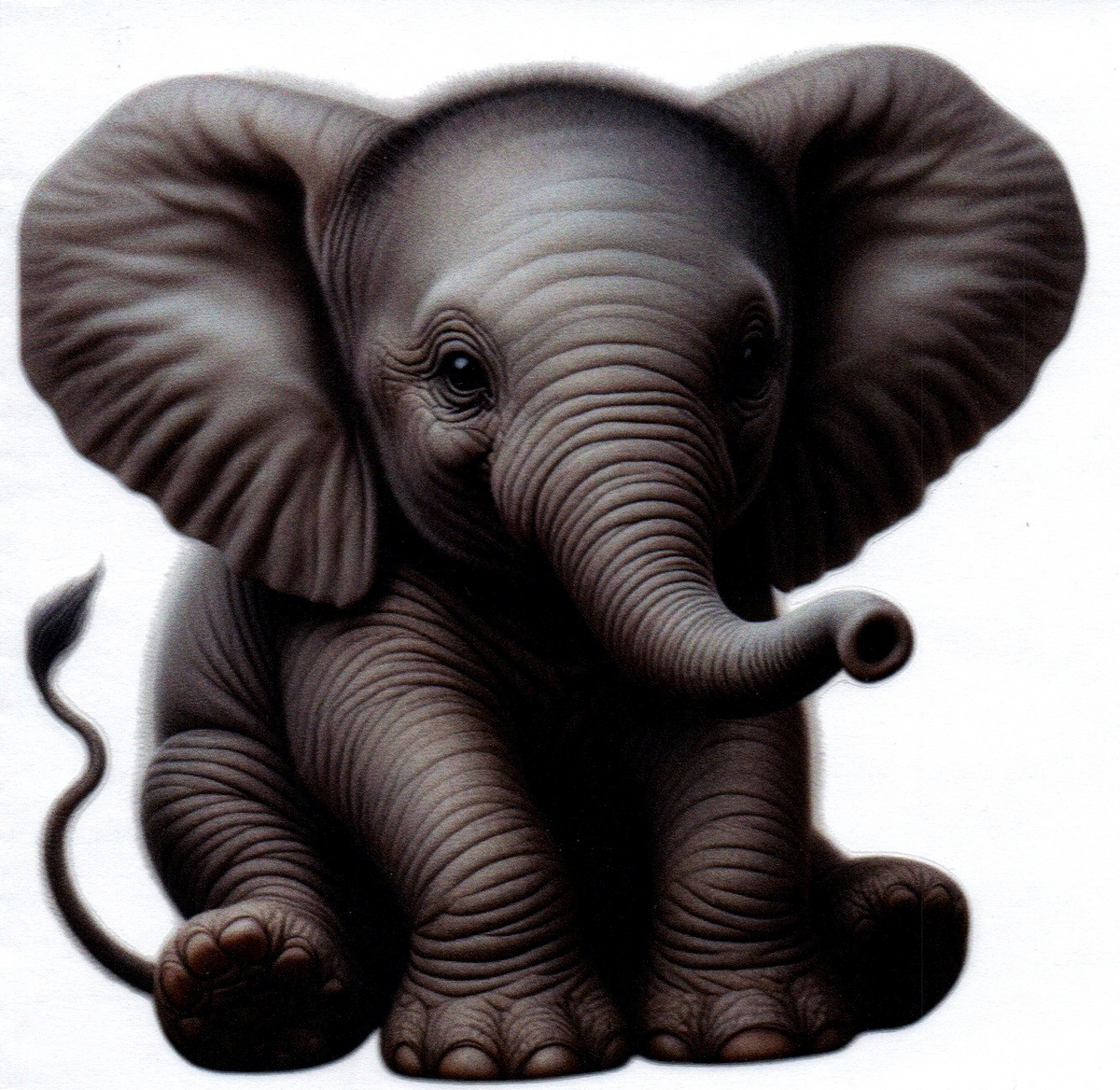 Gray Elephant Single Decal 90
