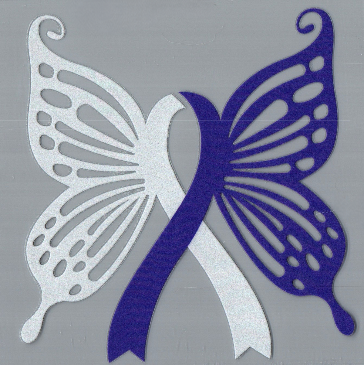 Blue/White Ribbon Awareness Single Decal 91