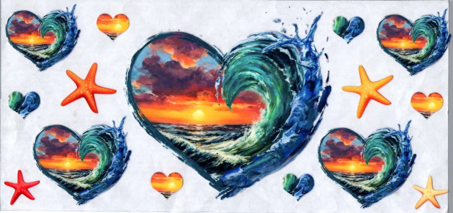 16 oz Ocean scene in Heart 92