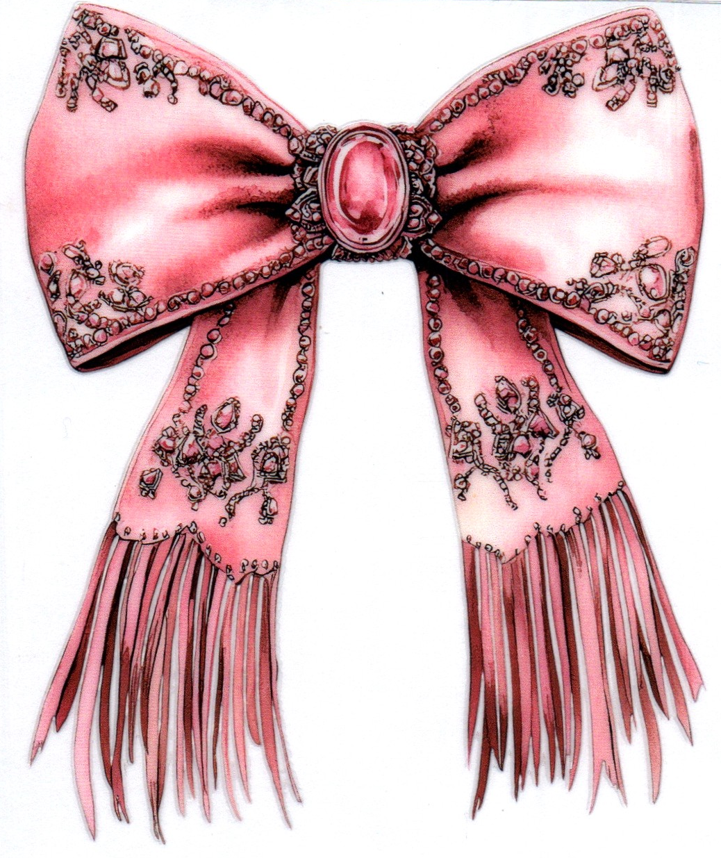 Pink Western Bow Single Decal 9