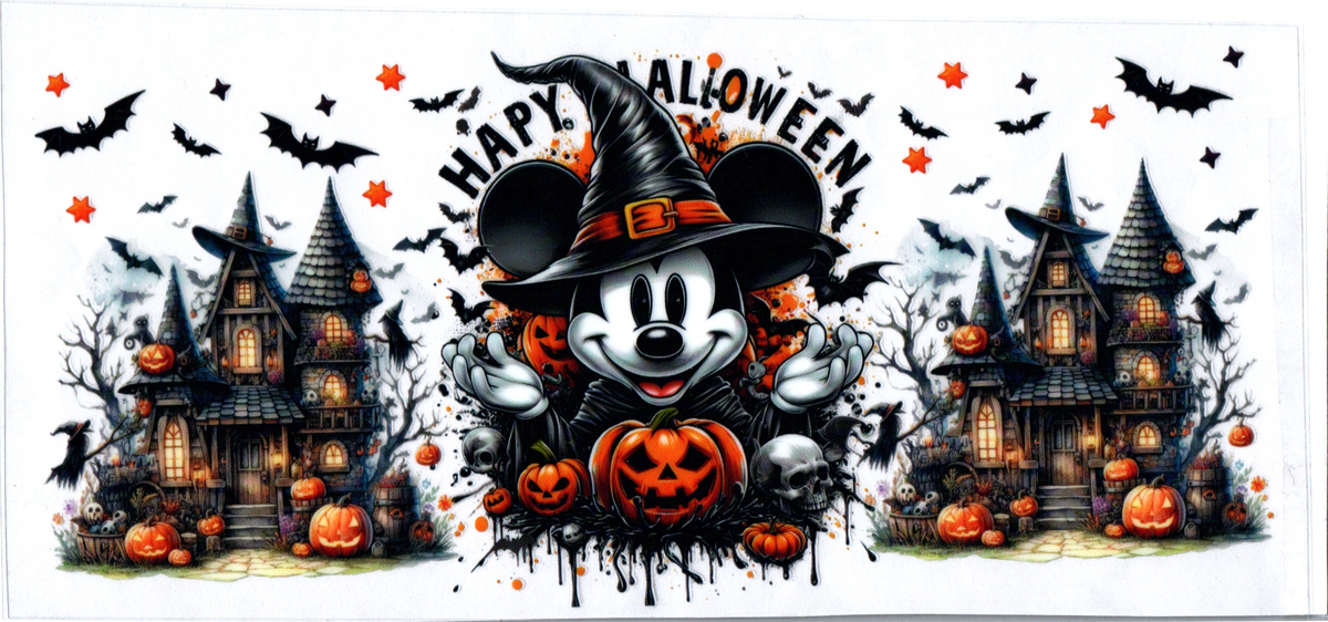 16oz mousey wizard wit two castles Halloween 94