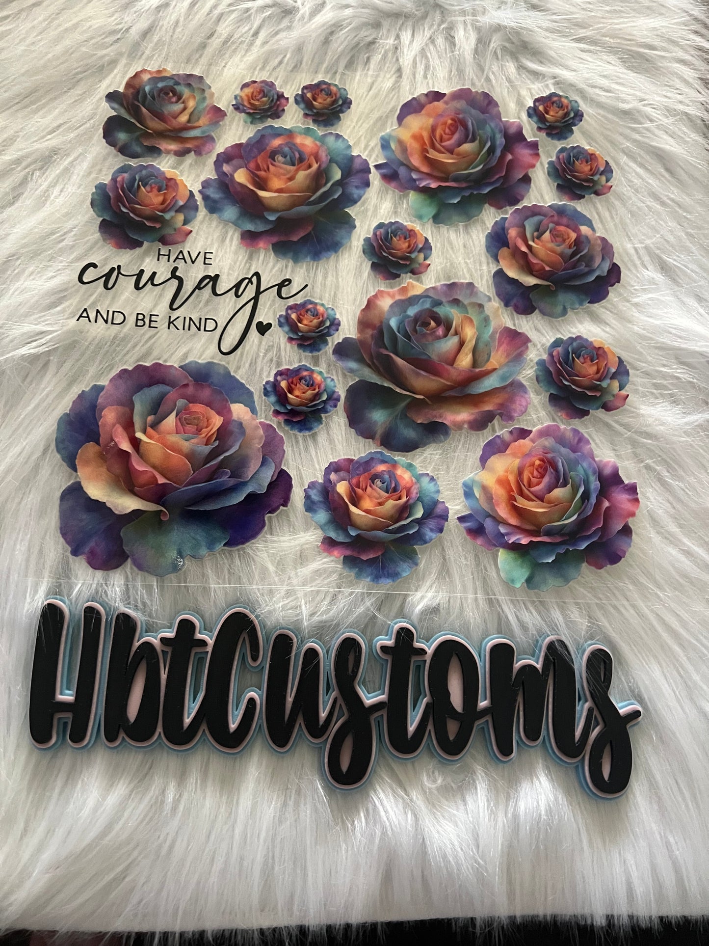 Rainbow Roses w/ Saying Element