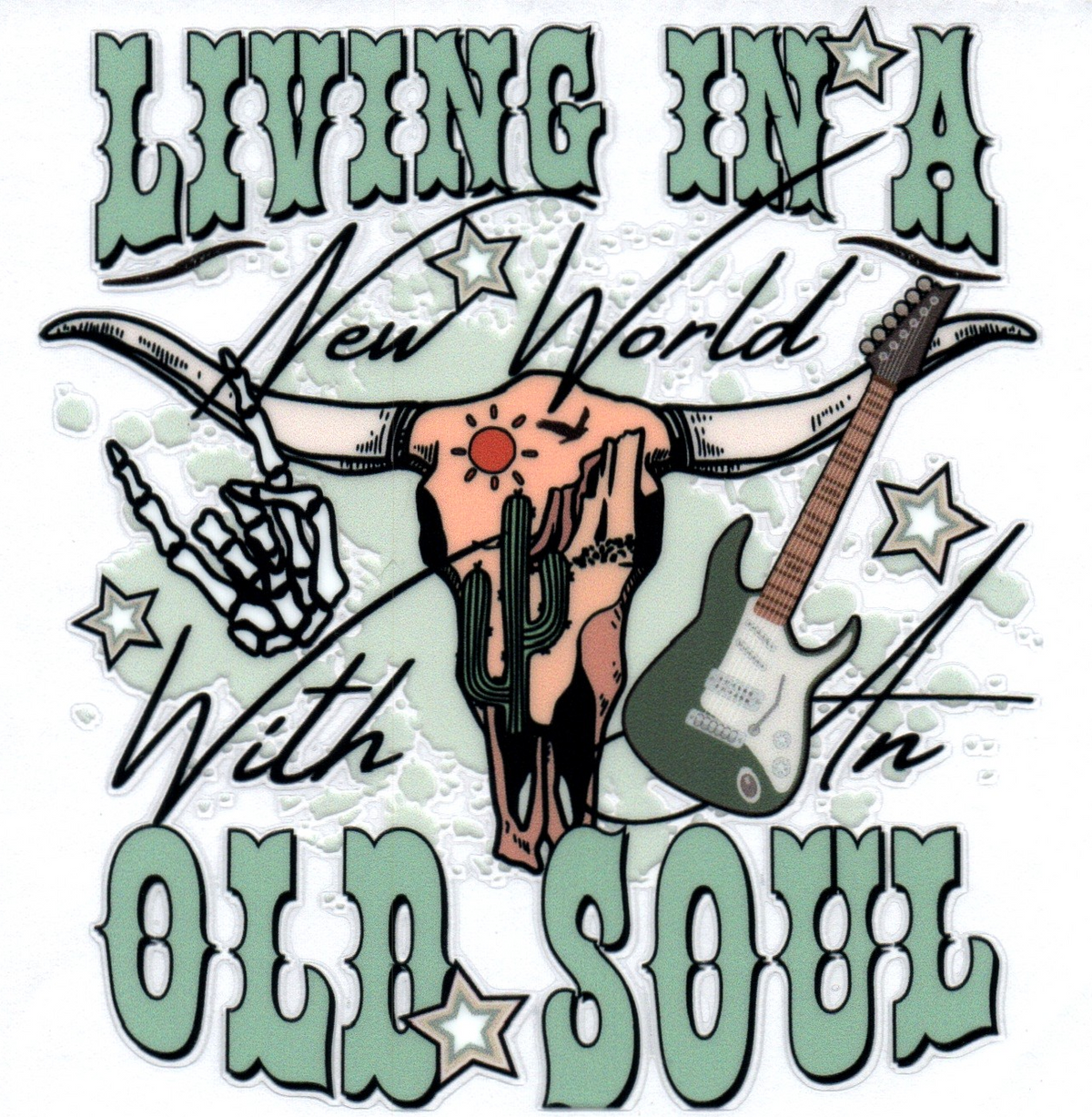 Living in a new world with an old soul Single Decal 9