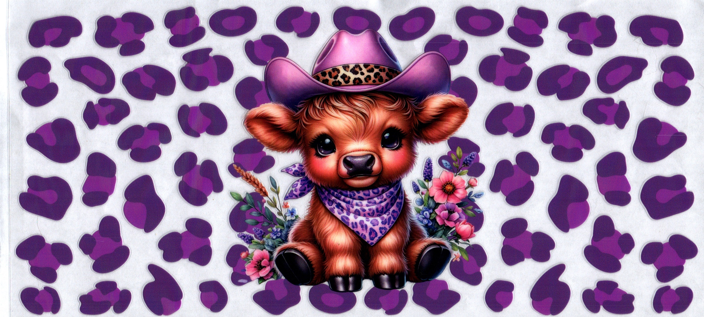 16oz Baby Cow w/Hat Purple Kids