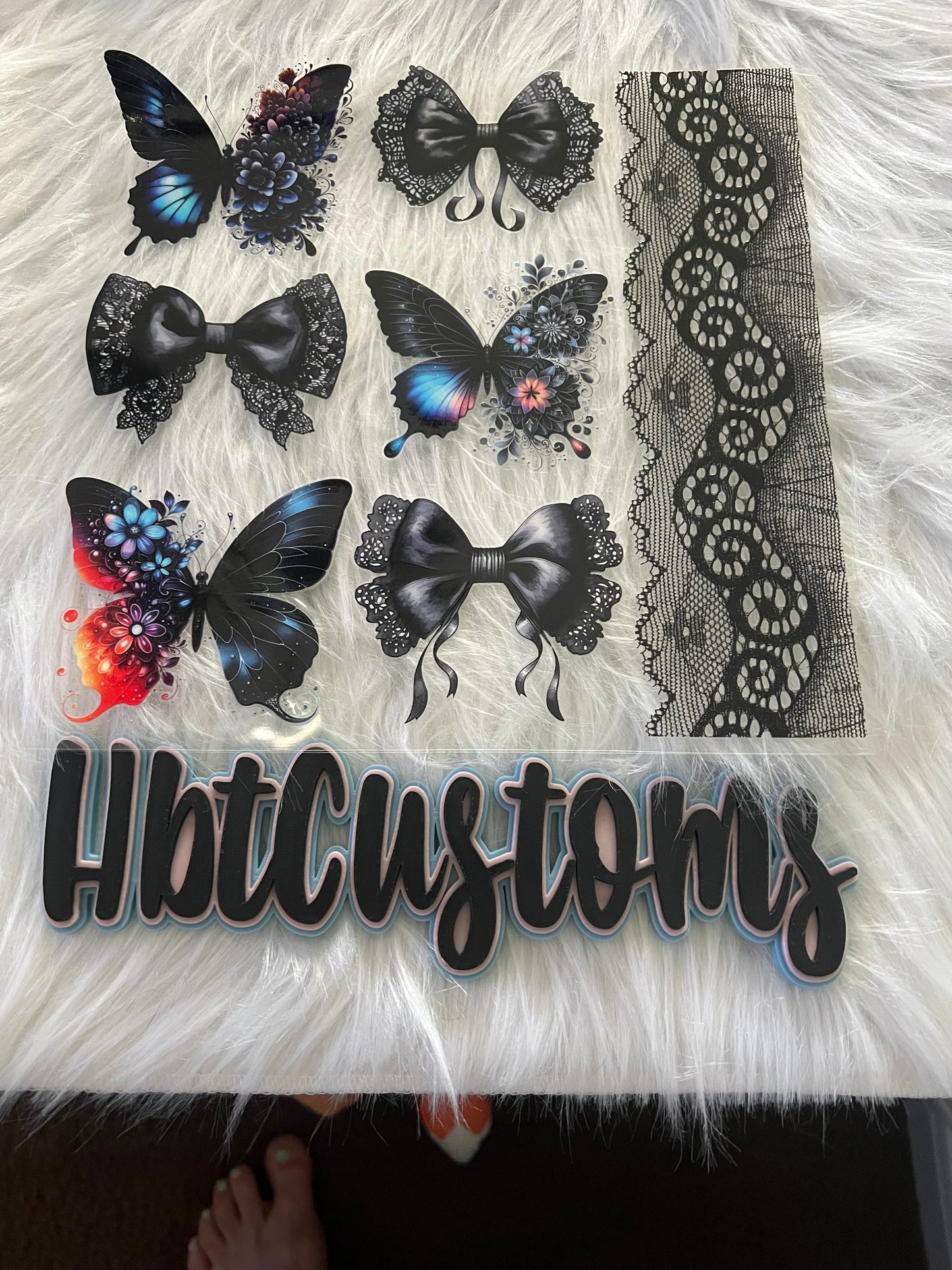 Dark Butterflies w/ Lace Element 10 x 10