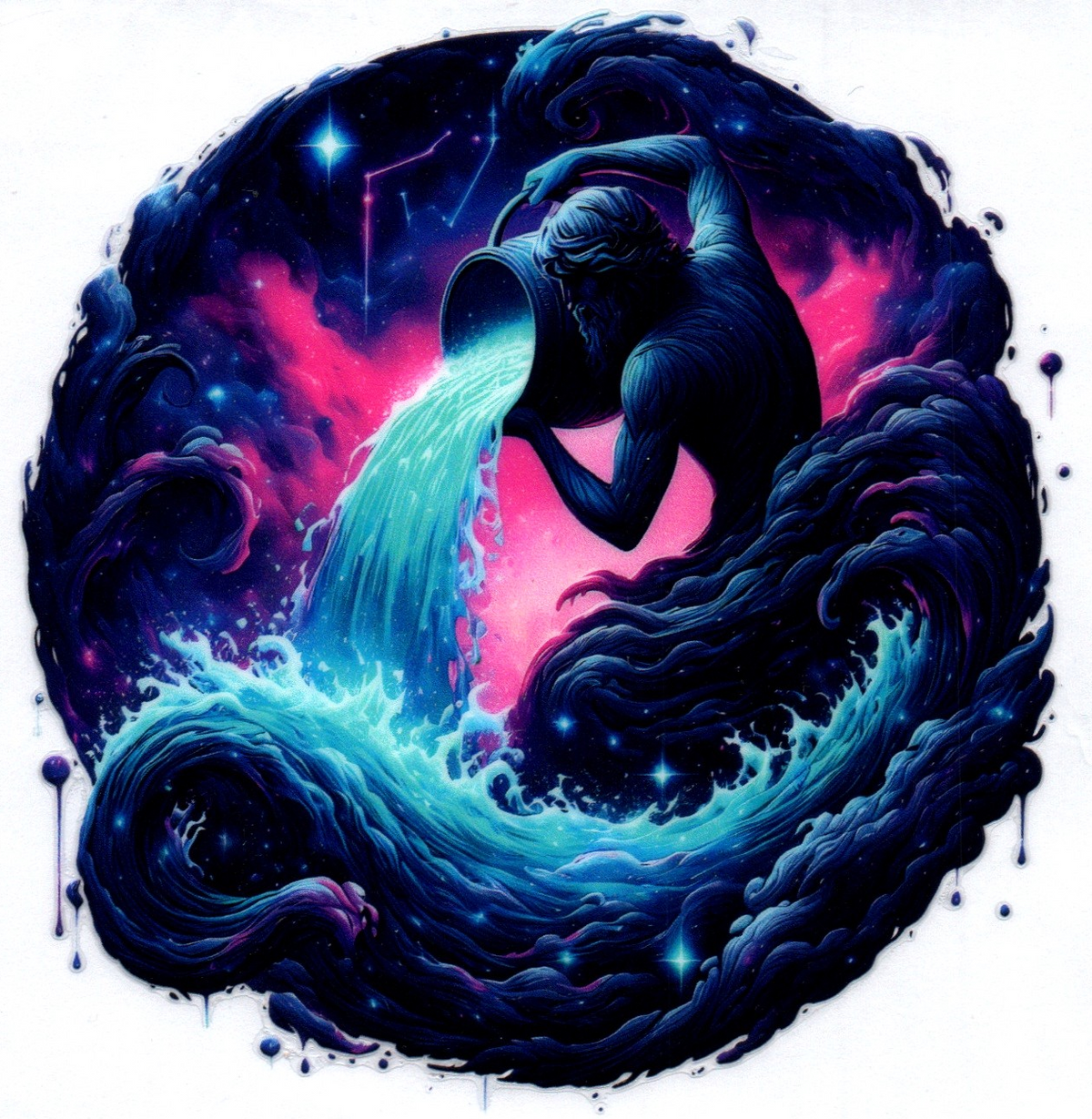Aquarius Zodiac Single Decal 9