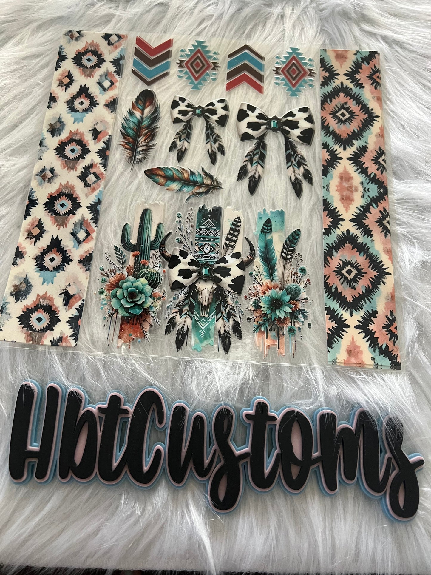 Western Bows w/ Feathers Element 10 x 10