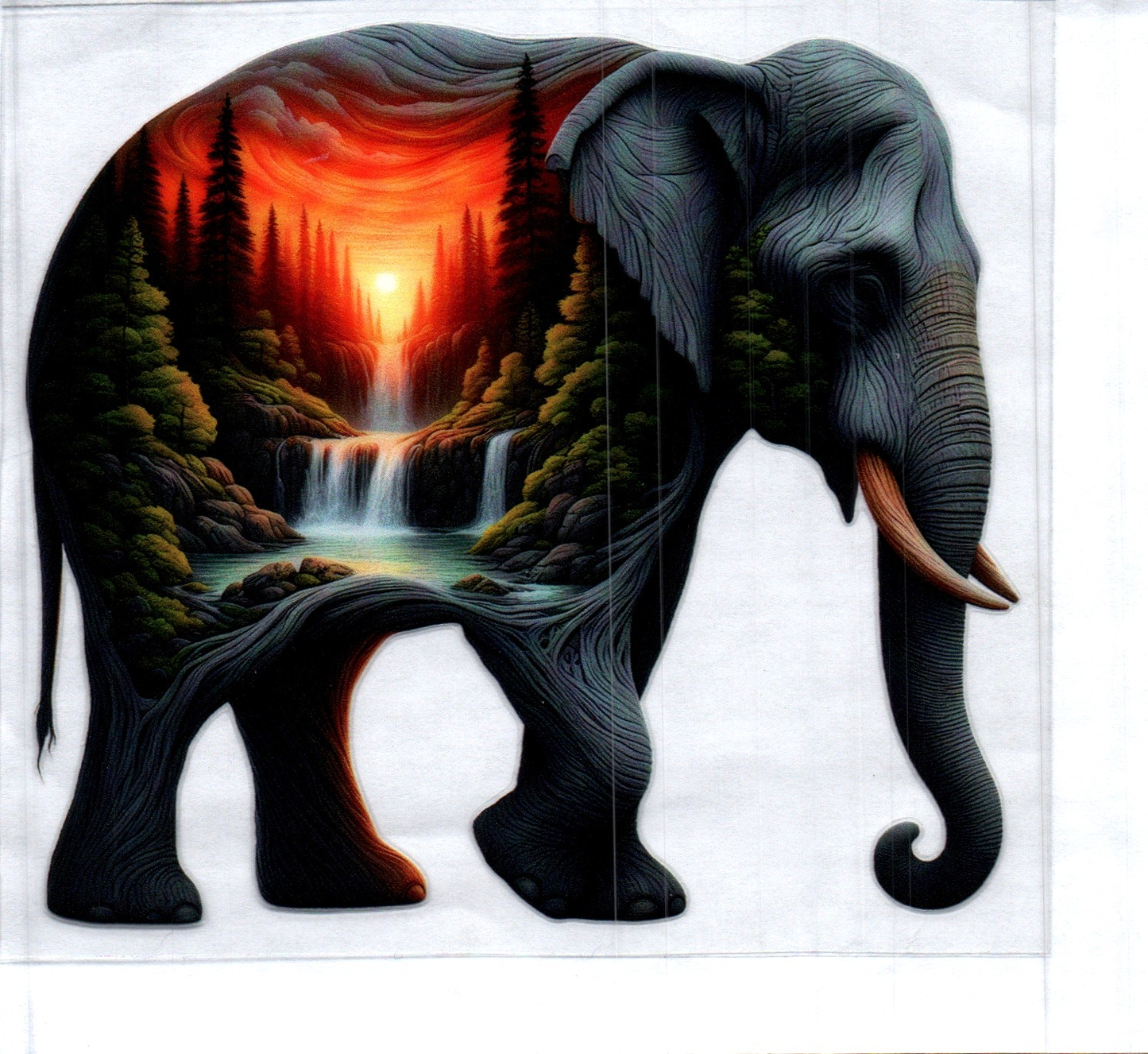 Elephant Double exposed belly Animal Decal