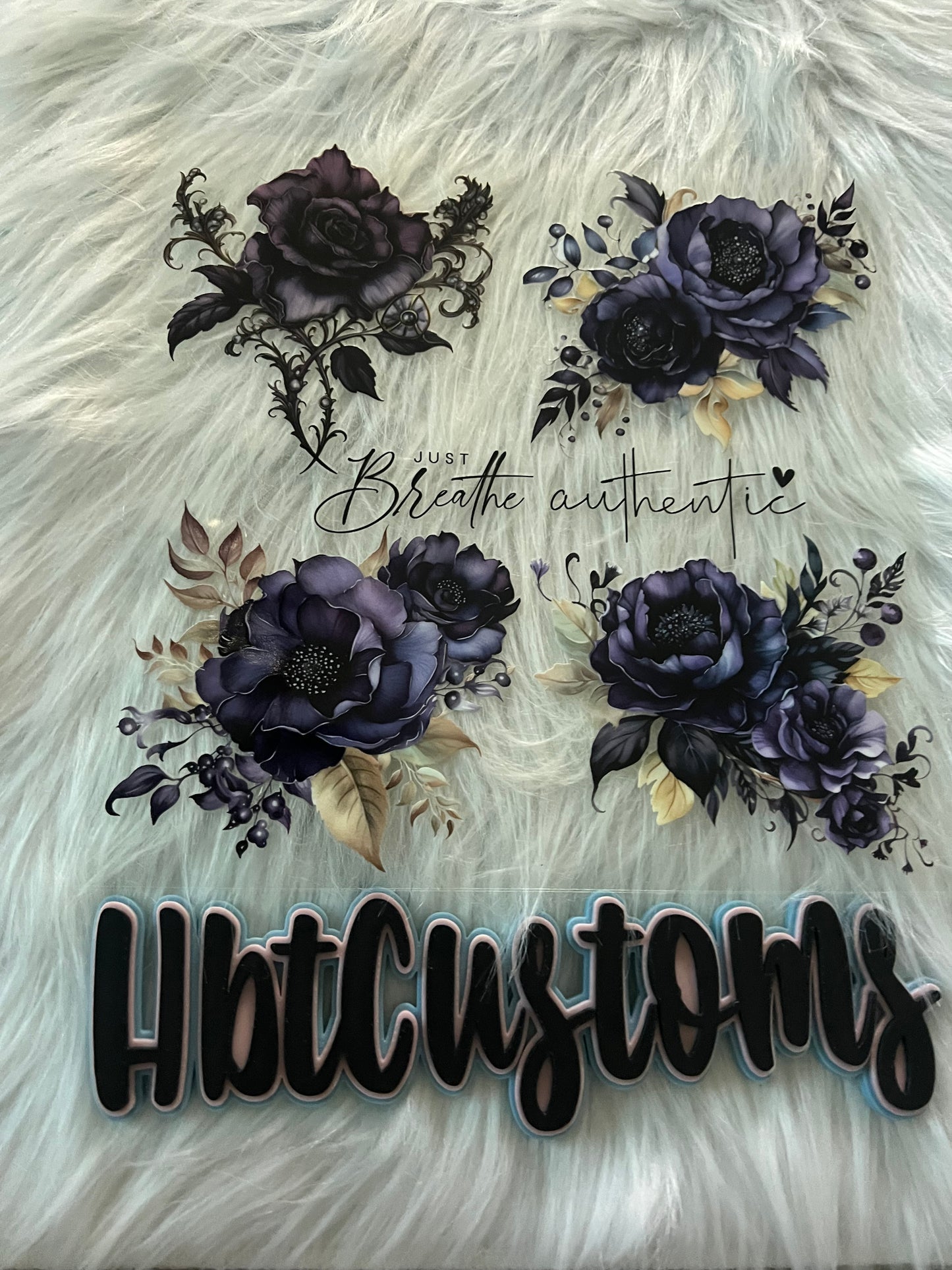 Dark Purple Flowers Element 10 x 10