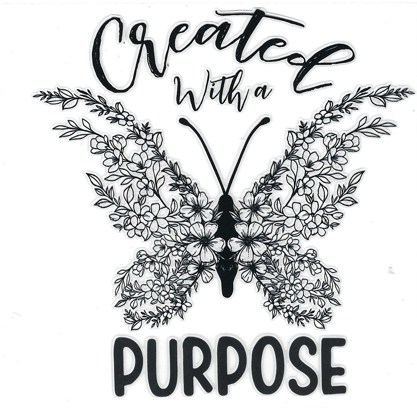 Black Created w/Purpose Decal